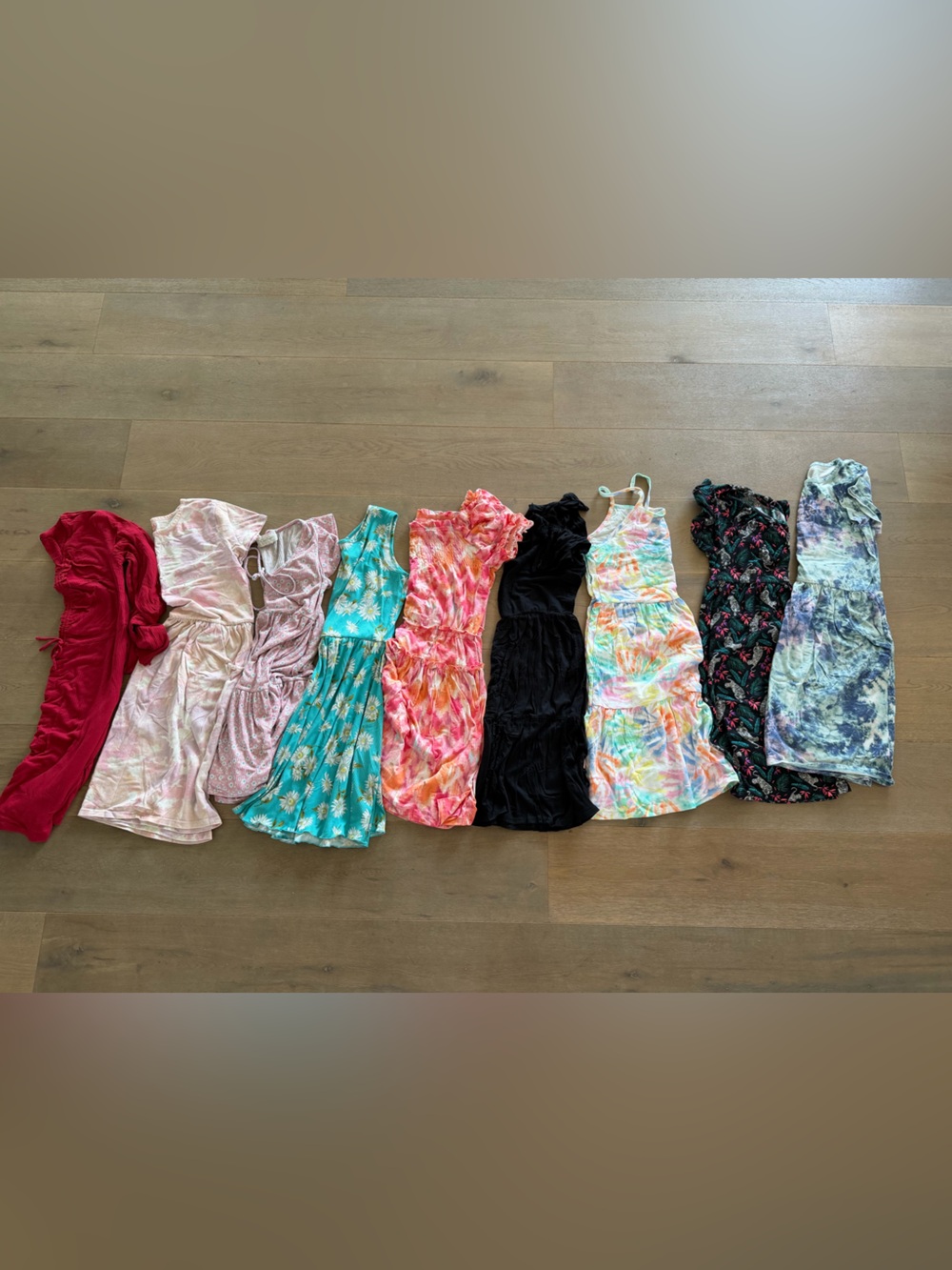 Girls LOT of mid length dresses 9 total size XL